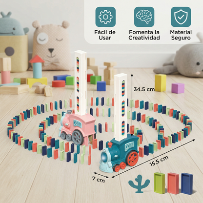 Juguete de tren dominó para niños