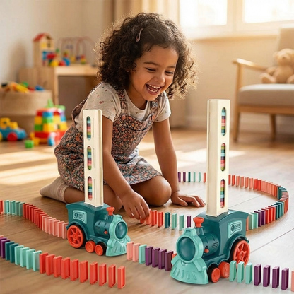 Juguete de tren dominó para niños