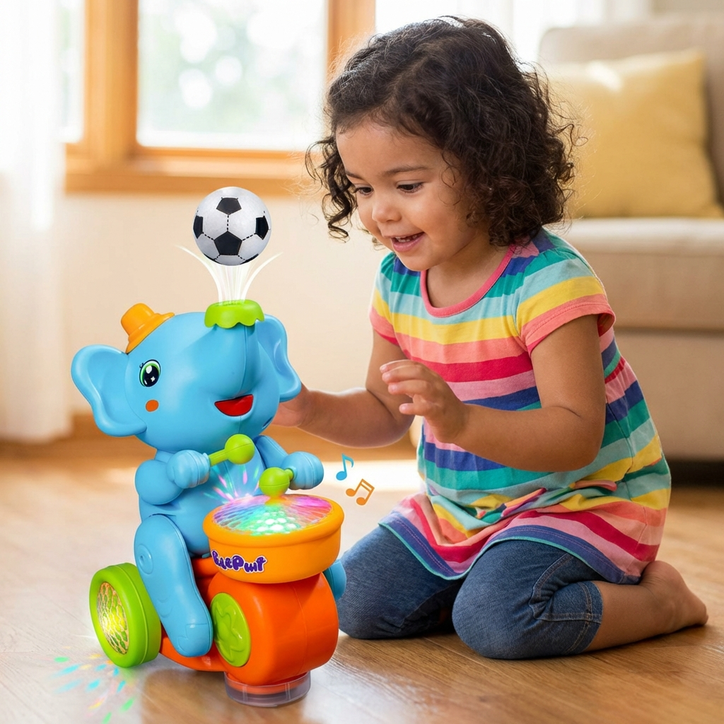 Juguete elefante con pelota voladora