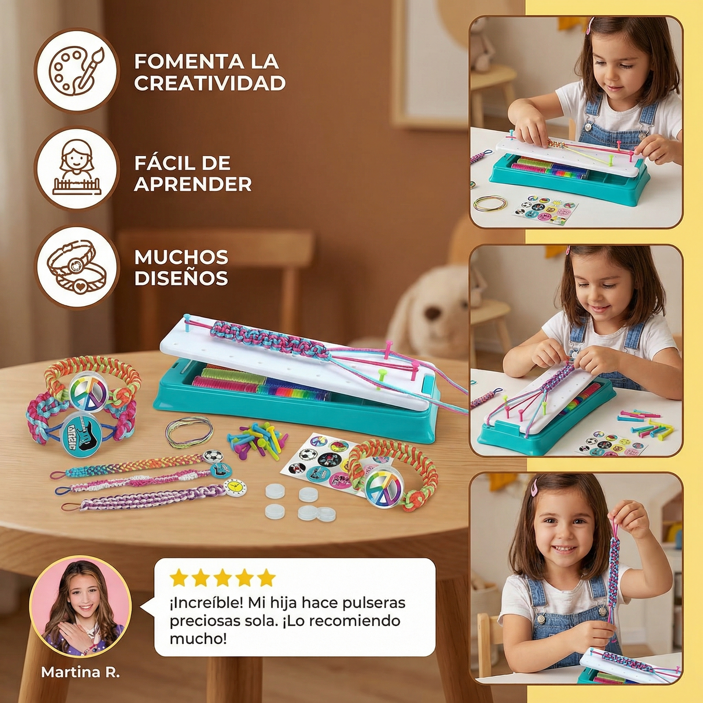 Set creativo para trenzar pulseras