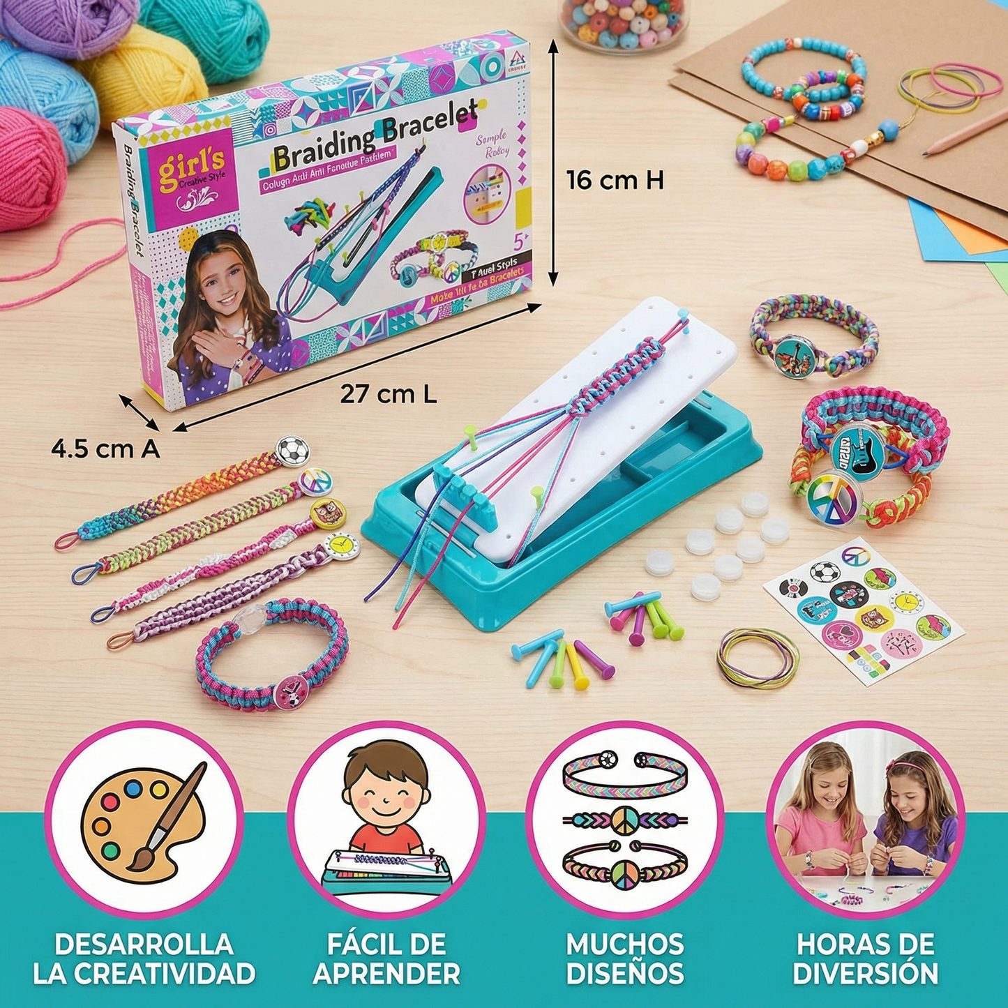 Set creativo para trenzar pulseras