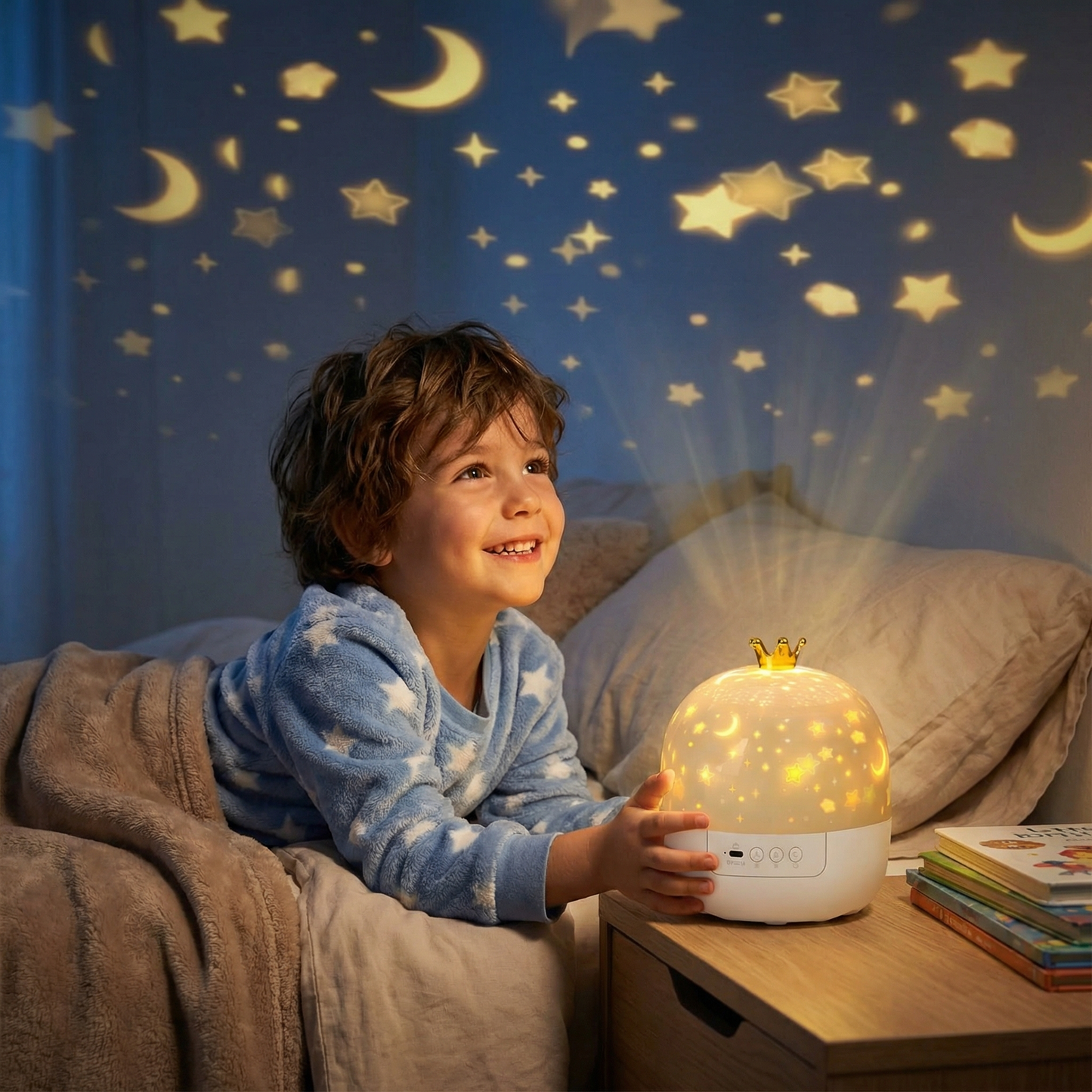 Proyector de cielo estrellado, lámpara nocturna ⎜ Lámpara LED giratoria