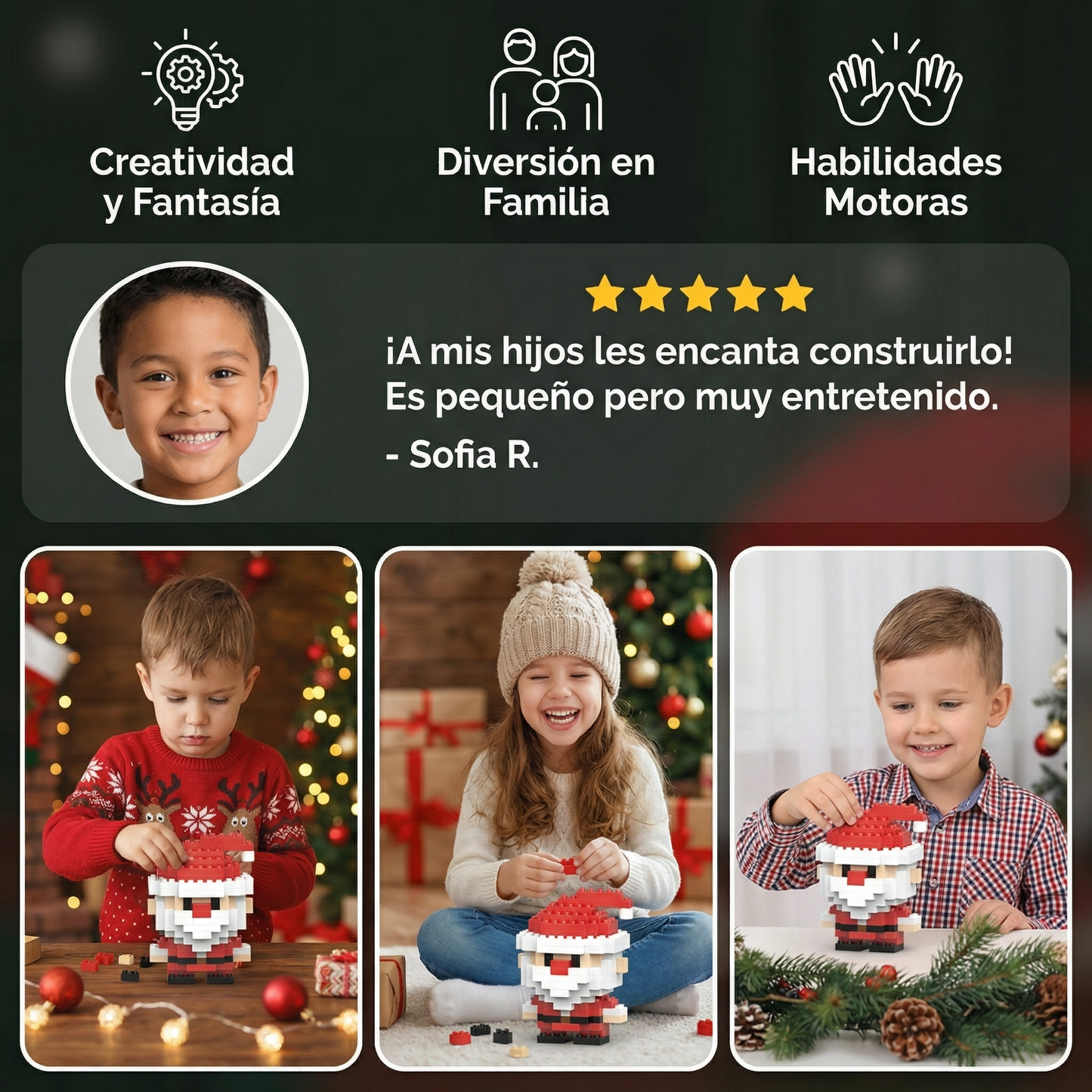 Figuras navideñas creativas de bloques – diversión para toda la familia