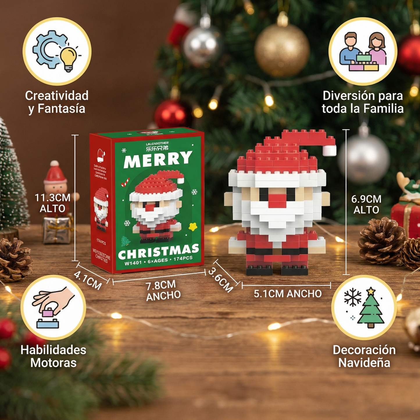 Figuras navideñas creativas de bloques – diversión para toda la familia