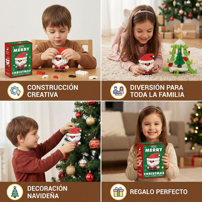 Figuras navideñas creativas de bloques – diversión para toda la familia