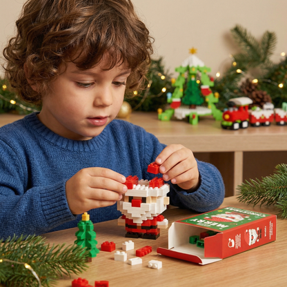 Figuras navideñas creativas de bloques – diversión para toda la familia