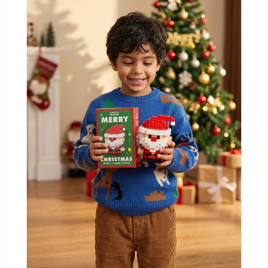 Figuras navideñas creativas de bloques – diversión para toda la familia