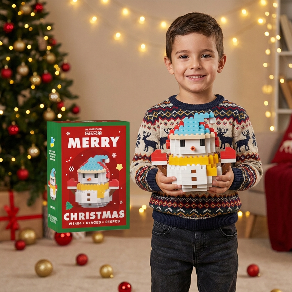 Figuras navideñas creativas de bloques – diversión para toda la familia