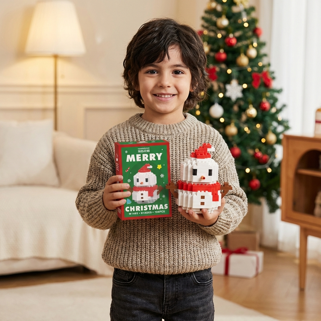 Figuras navideñas creativas de bloques – diversión para toda la familia