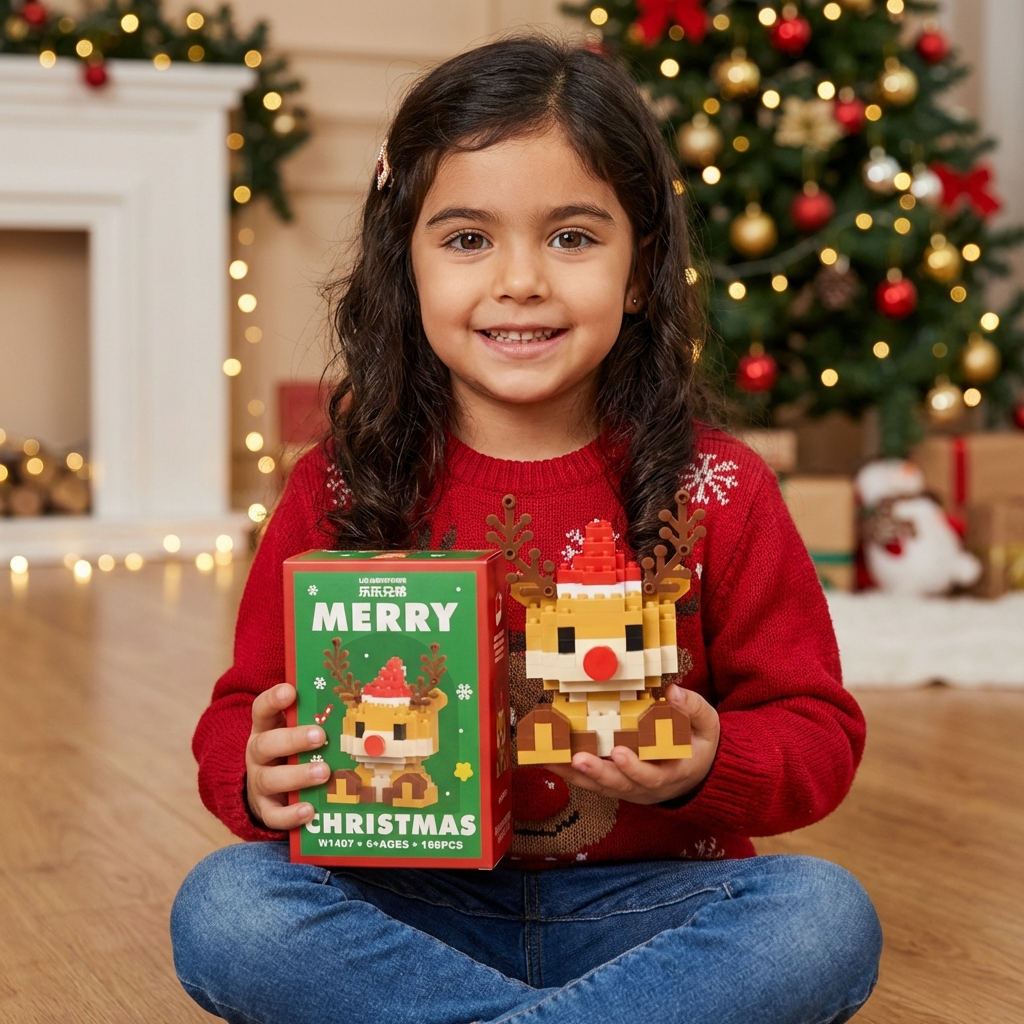 Figuras navideñas creativas de bloques – diversión para toda la familia