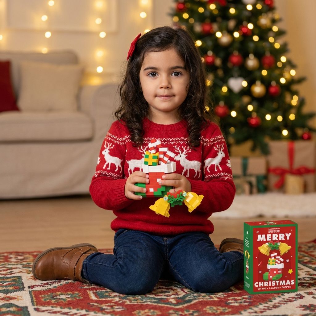 Figuras navideñas creativas de bloques – diversión para toda la familia