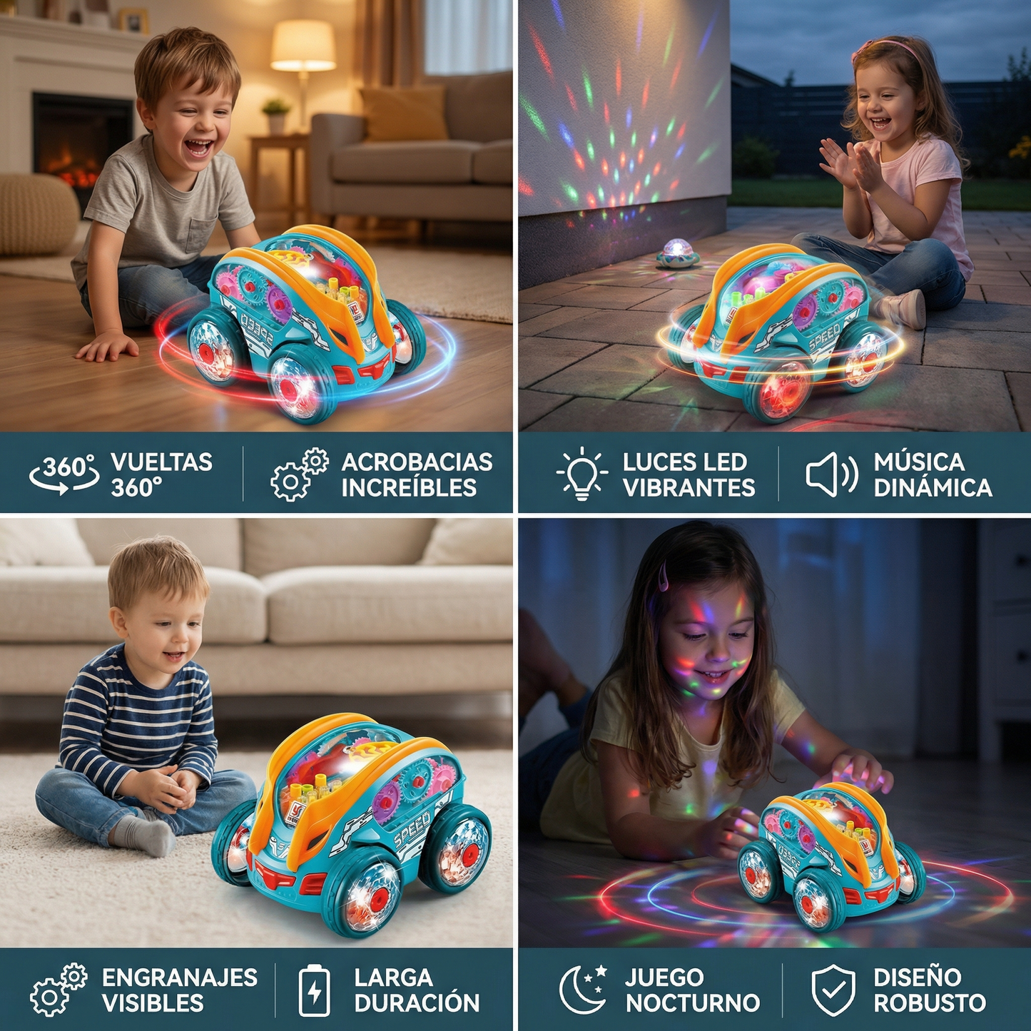 Coche acrobático luminoso