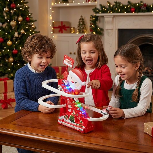 Diversión en la montaña rusa de Papá Noel