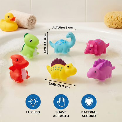 Juguete de baño dinosaurio luminoso
