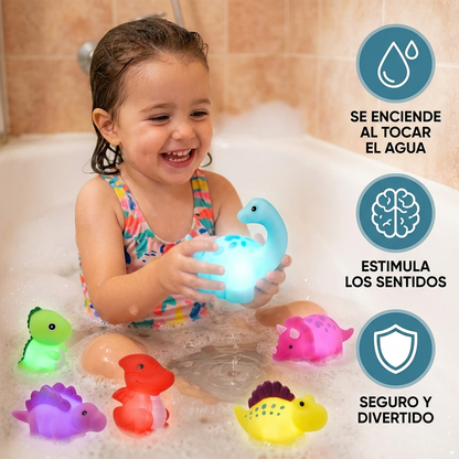 Juguete de baño dinosaurio luminoso