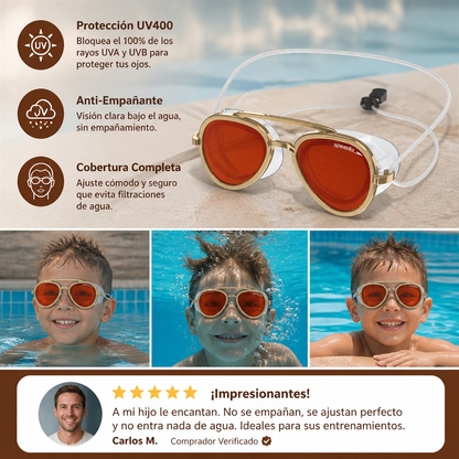 Pro Aviator Gafas de Natación – Protección UV400, Antivaho y Ajuste Completo