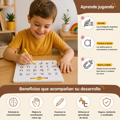 Tablero Educativo de Escritura con Bolas Magnéticas