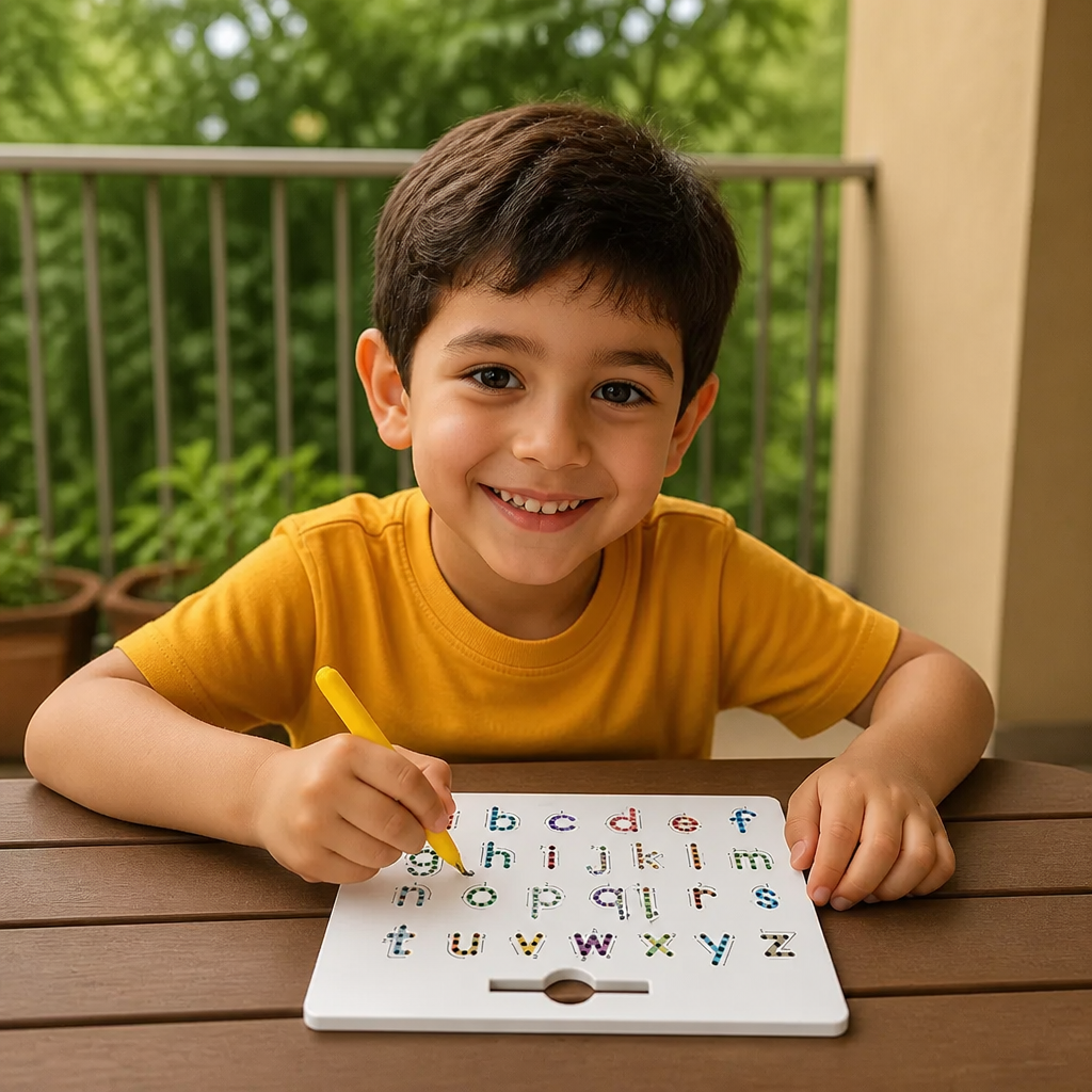 Tablero Educativo de Escritura con Bolas Magnéticas