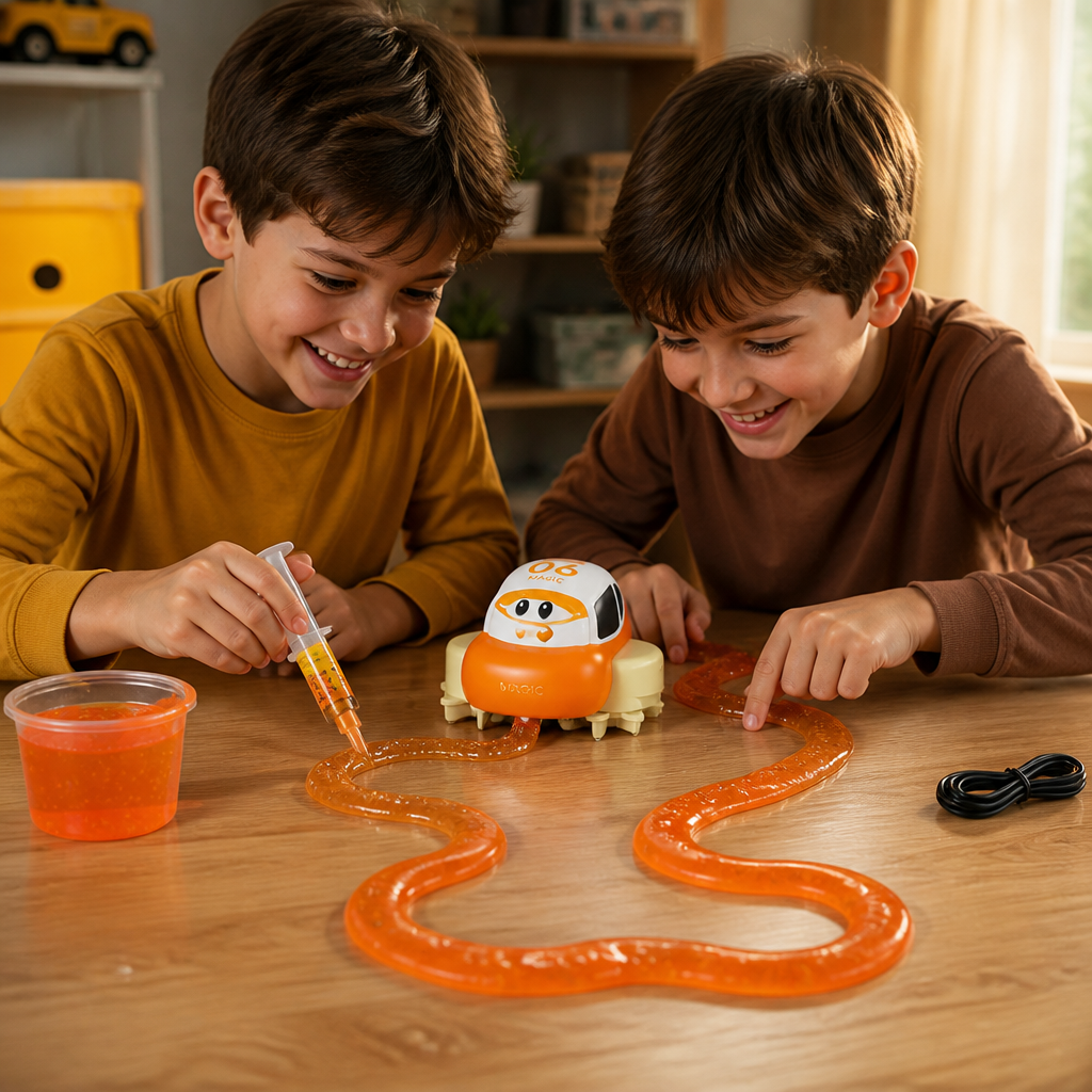 Set de Pista de Carreras de Slime Mágico – Aventura DIY con Coche Eléctrico