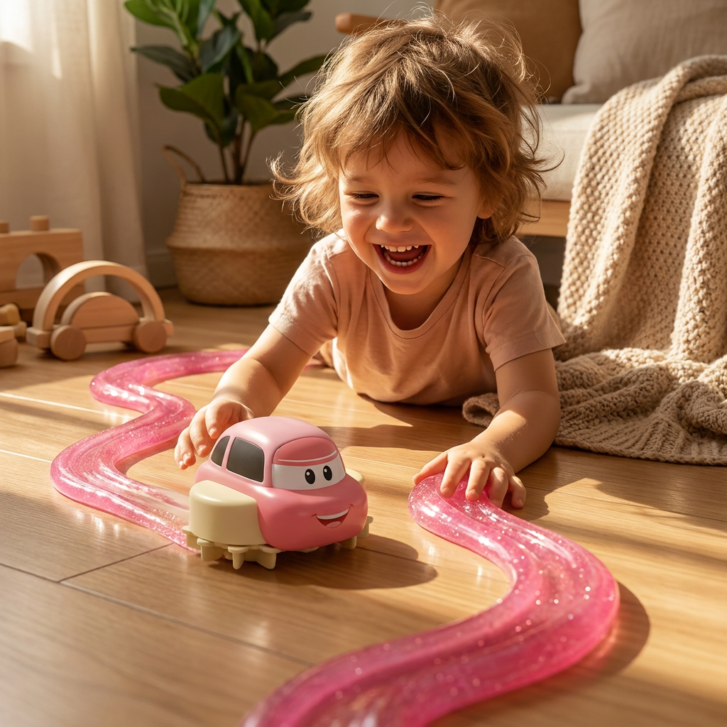 Set de Pista de Carreras de Slime Mágico – Aventura DIY con Coche Eléctrico