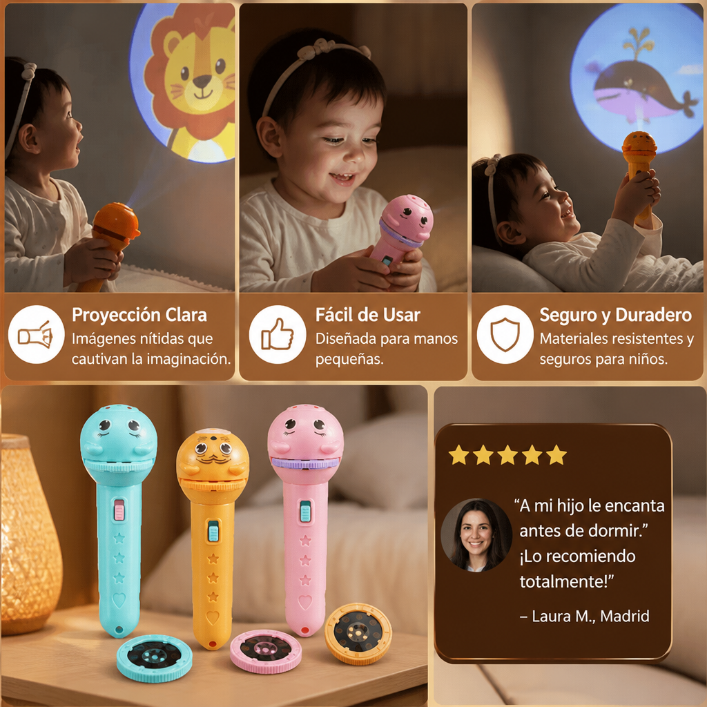 Linterna Infantil Con Proyección De Cuentos De Buenas Noches