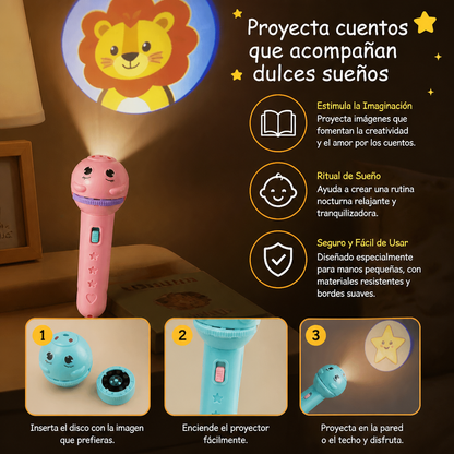 Linterna Infantil Con Proyección De Cuentos De Buenas Noches