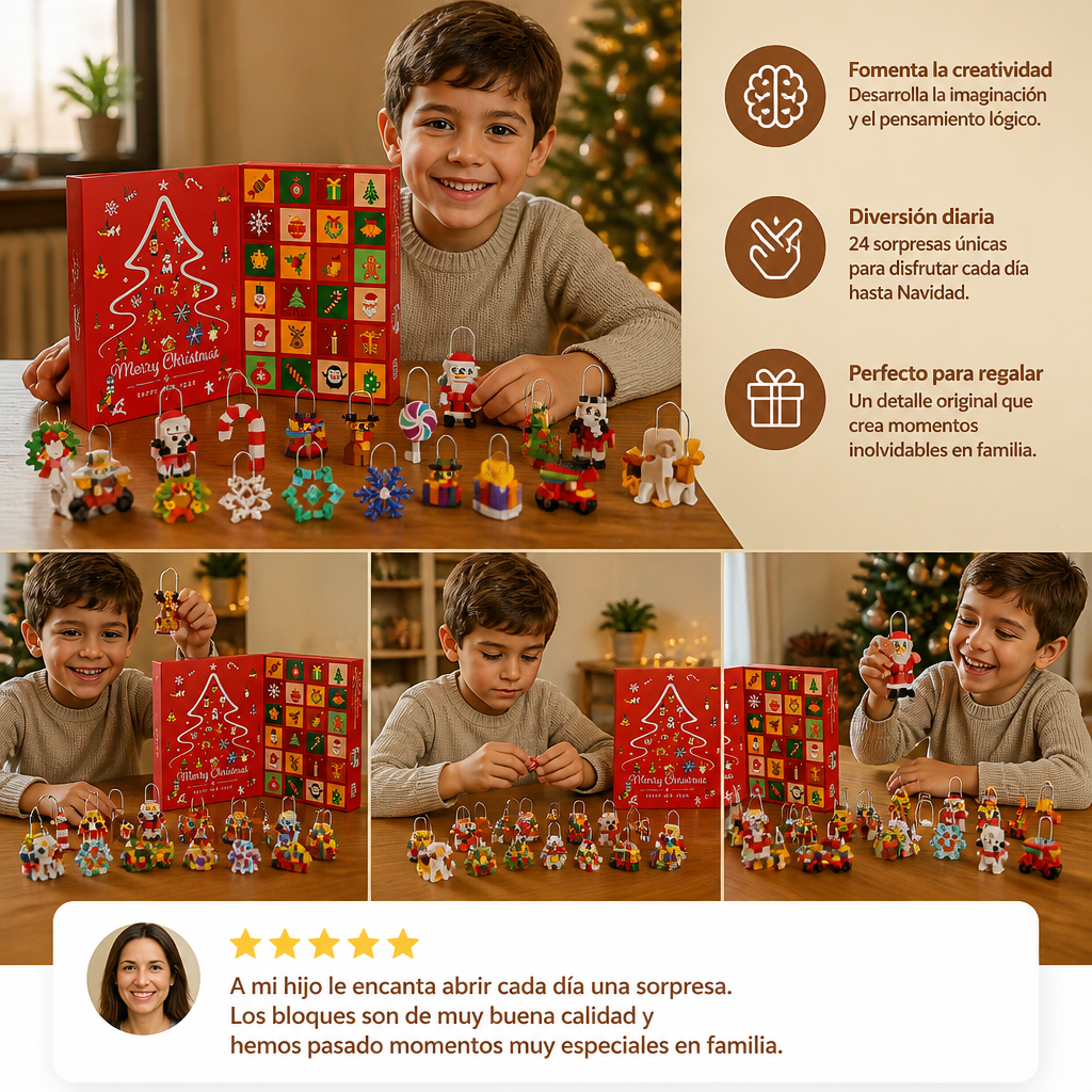 Calendario De Adviento De Bloques Para Decoraciones Navideñas