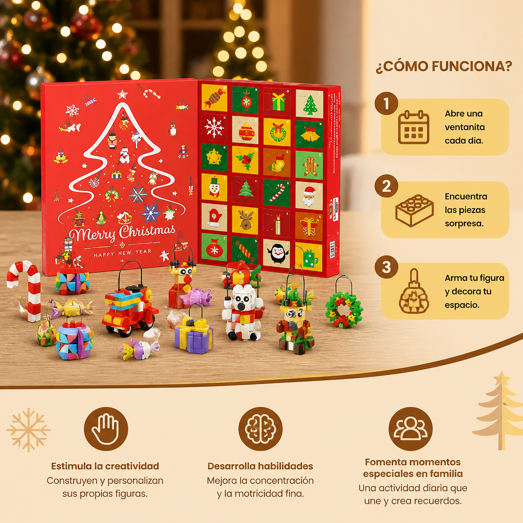 Calendario De Adviento De Bloques Para Decoraciones Navideñas