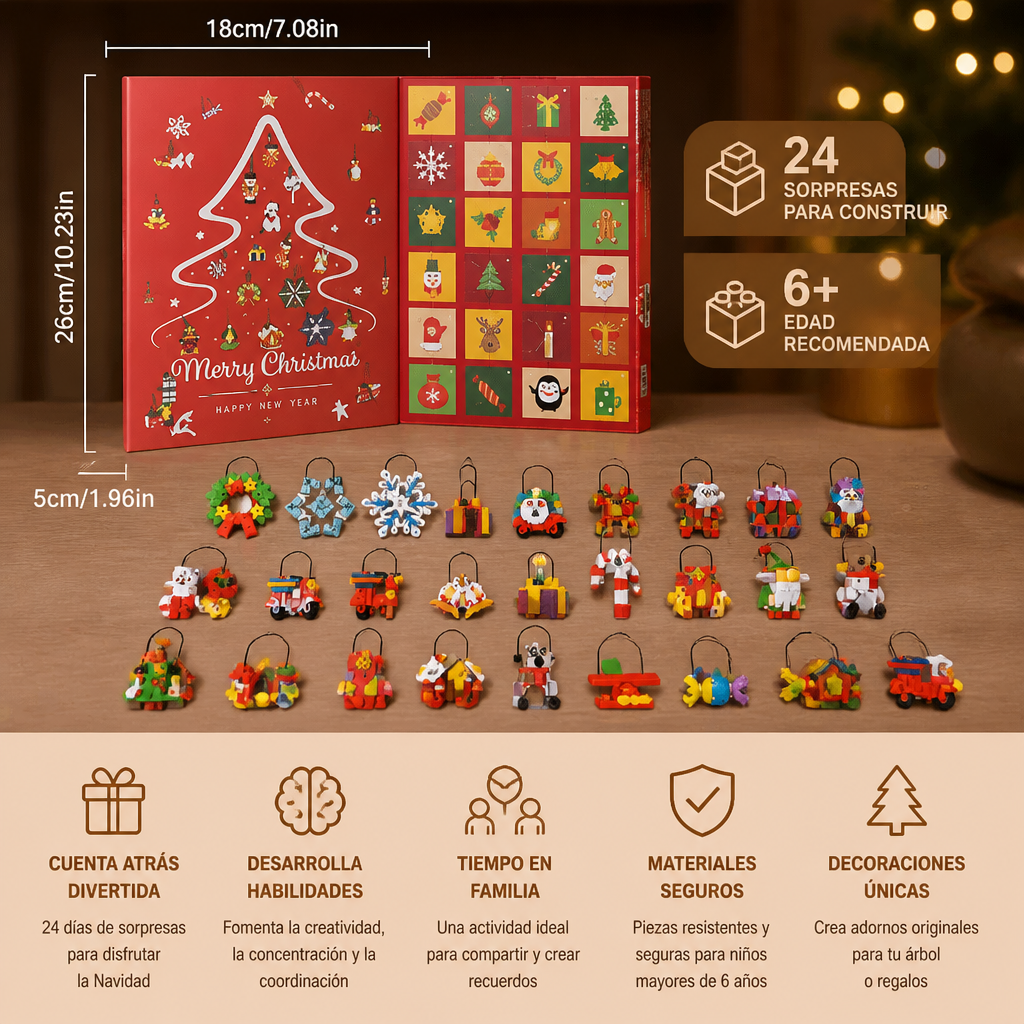 Calendario De Adviento De Bloques Para Decoraciones Navideñas