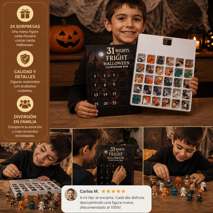 Calendario de cuenta atrás de Halloween con mini figuras sorpresa espeluznantes y colgantes
