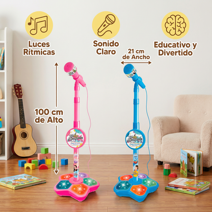Set de karaoke para niños con micrófono y soporte – Juego educativo musical