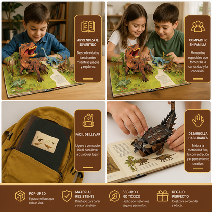 Enciclopedia Interactiva de Dinosaurios Pop-Up 3D