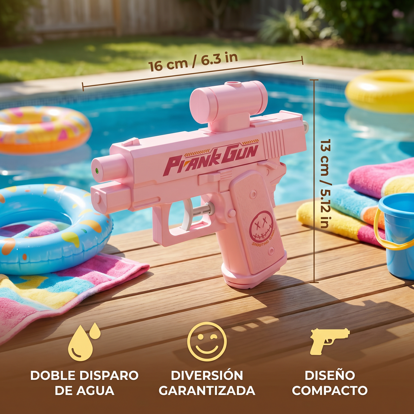 Pistola de agua de doble cara para niños – Mini juguete acuático divertido
