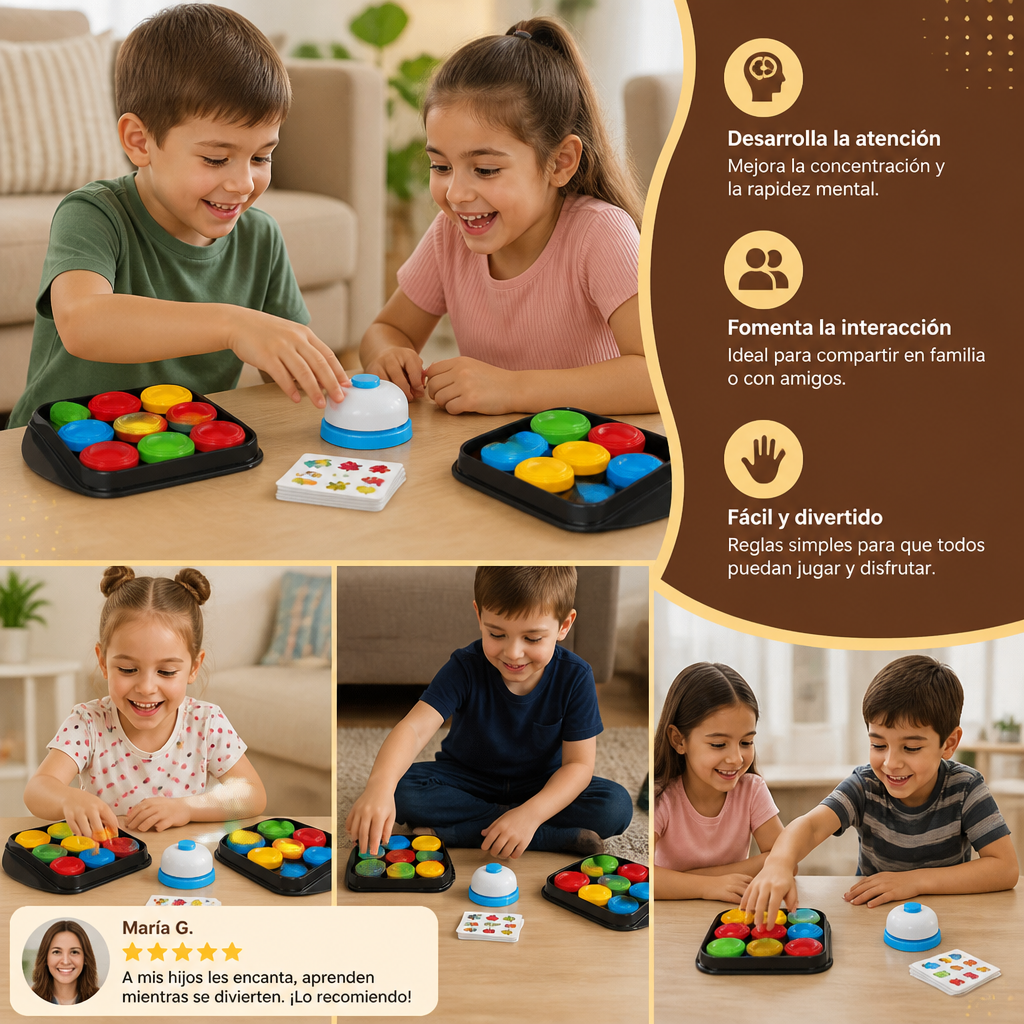 Juego Educativo Familiar De Campana Para Combinar Colores Y Patrones