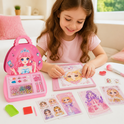 Kit Creativo de Diamond Painting y Foil Art de Princesas con Libro de Manualidades