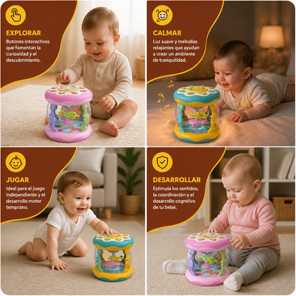 Giocattolo Musicale Interattivo con Luci – Gioco Sensoriale Montessori e Ninna Nanna Rilassante