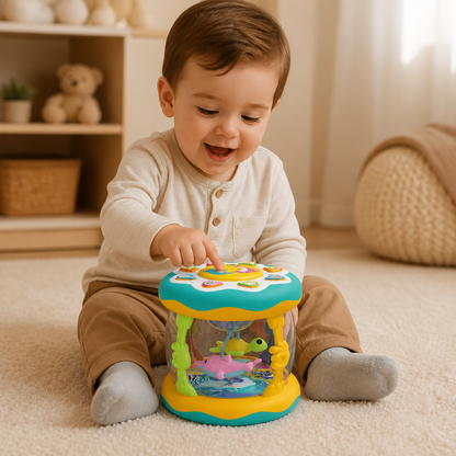Giocattolo Musicale Interattivo con Luci – Gioco Sensoriale Montessori e Ninna Nanna Rilassante