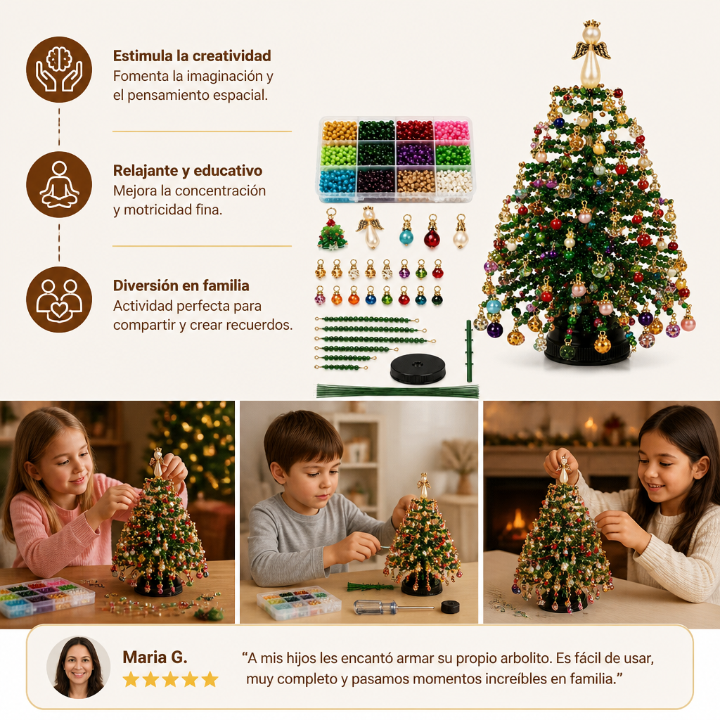 Kit DIY Para Crear Un Árbol De Navidad Con Cuentas De Cristal