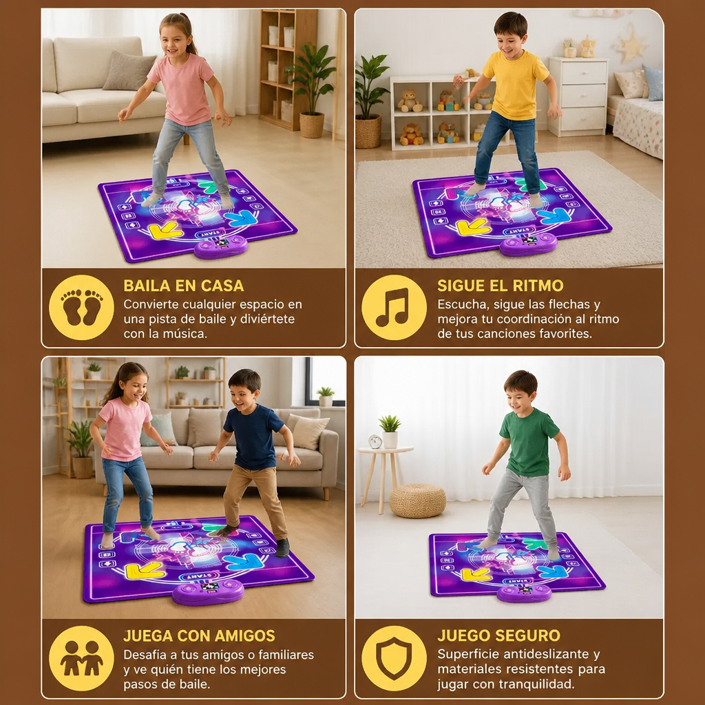 Tapete de Baile Musical Interactiva con Luces LED para Niños