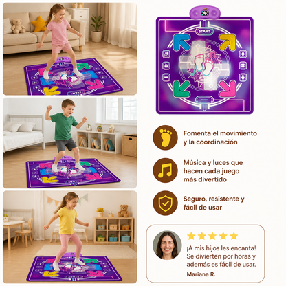 Tapete de Baile Musical Interactiva con Luces LED para Niños