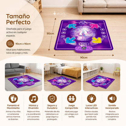 Tapete de Baile Musical Interactiva con Luces LED para Niños