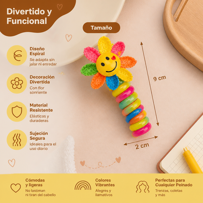 Lindo Set de Ligas Espirales para Niñas