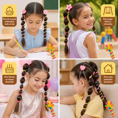 Lindo Set de Ligas Espirales para Niñas