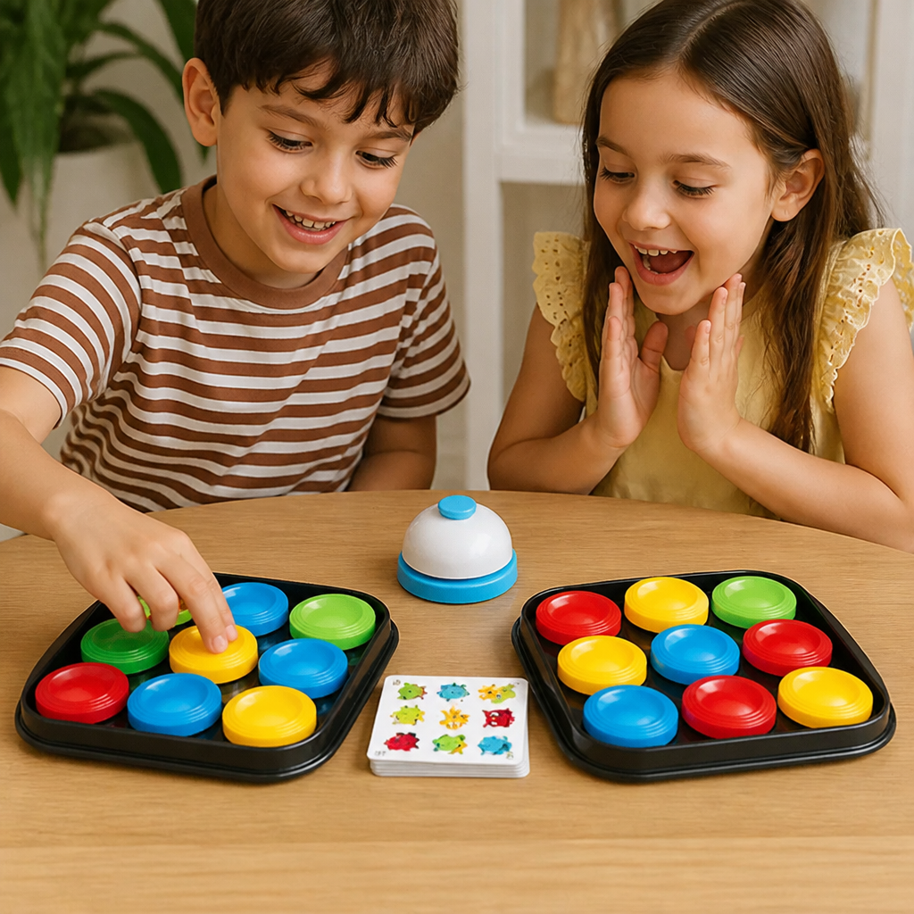 Juego Educativo Familiar De Campana Para Combinar Colores Y Patrones