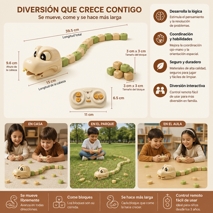 Serpiente RC Interactiva STEM Que Crece – Come Bloques Y Se Hace Más Larga