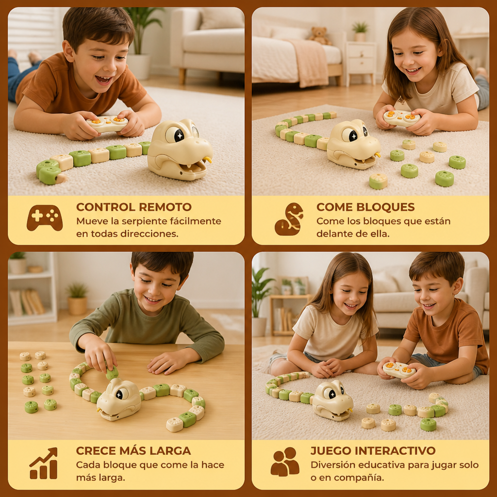 Serpiente RC Interactiva STEM Que Crece – Come Bloques Y Se Hace Más Larga