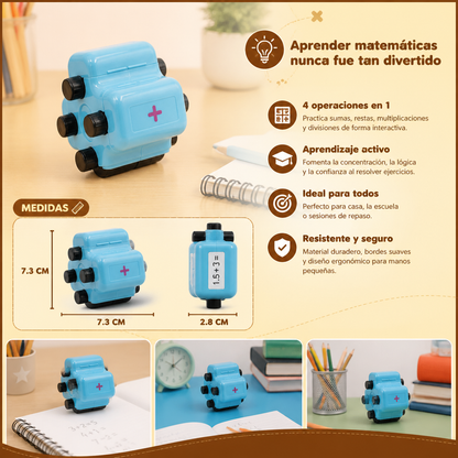Tampón Rodillo Matemático 4 en 1 – Práctica de Sumas, Restas, Multiplicaciones y Divisiones