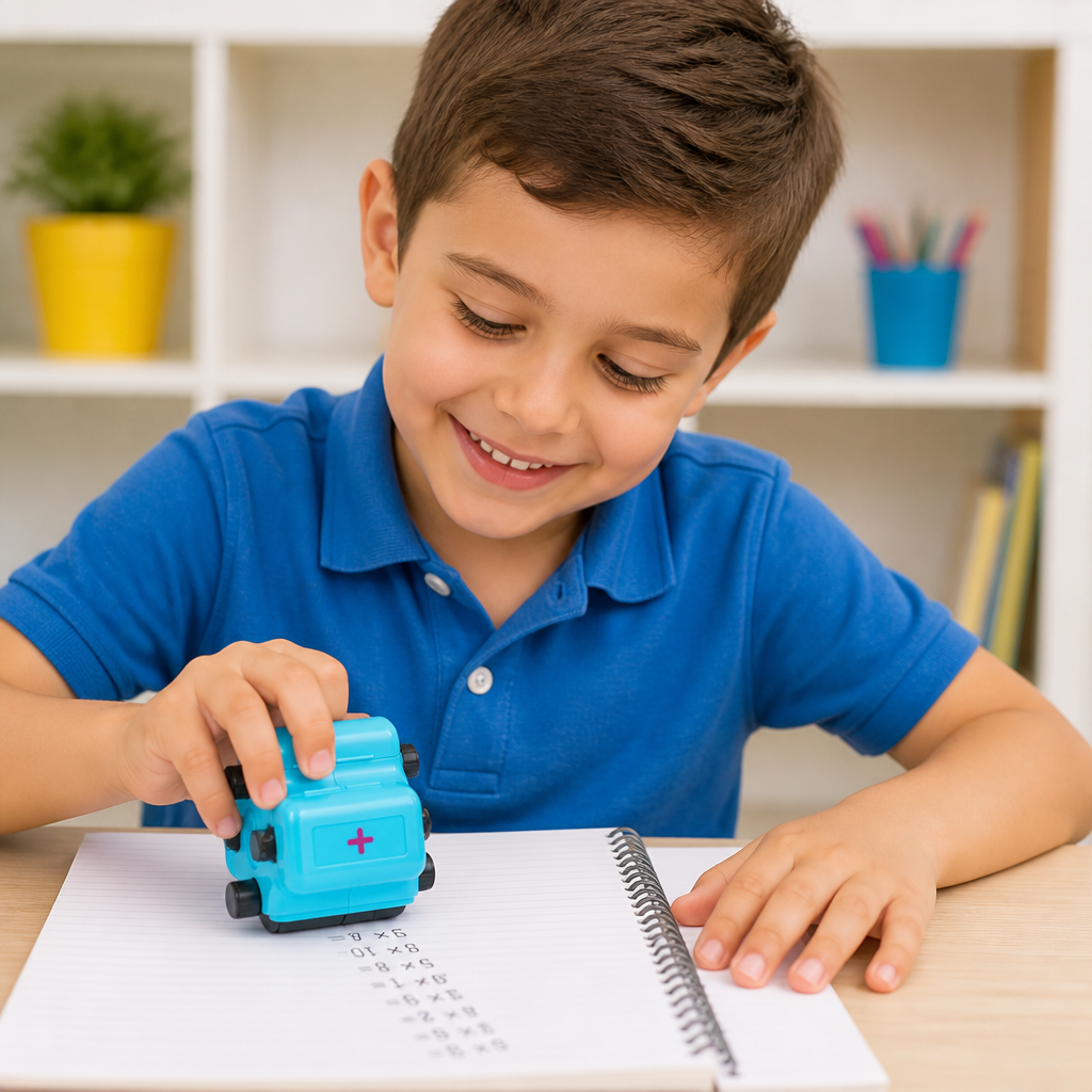 Tampón Rodillo Matemático 4 en 1 – Práctica de Sumas, Restas, Multiplicaciones y Divisiones