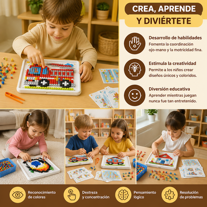 Tablero de Mosaico Montessori con Pinchos para Aprender