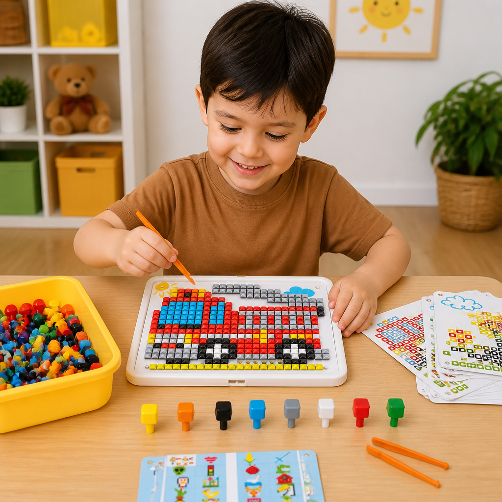 Tablero de Mosaico Montessori con Pinchos para Aprender